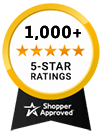 5 Star Excellence award from Shopper Approved for collecting at least 100 5 star reviews