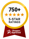 5 Star Excellence award from Shopper Approved for collecting at least 100 5 star reviews