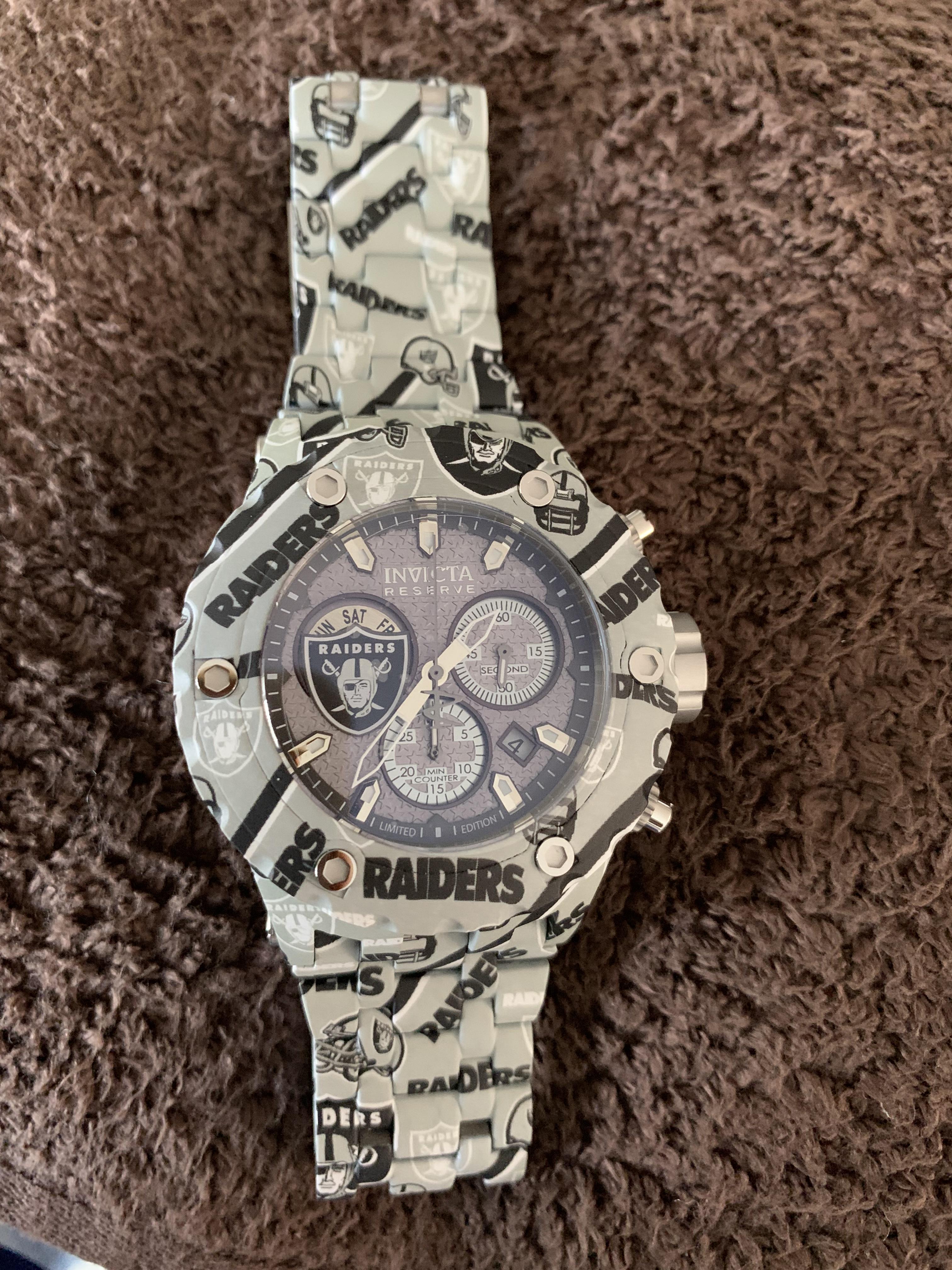 Invicta NFL Las Vegas Raiders Men's Watch - 52mm, Steel, Aqua Plating  (35190) - Watch Review