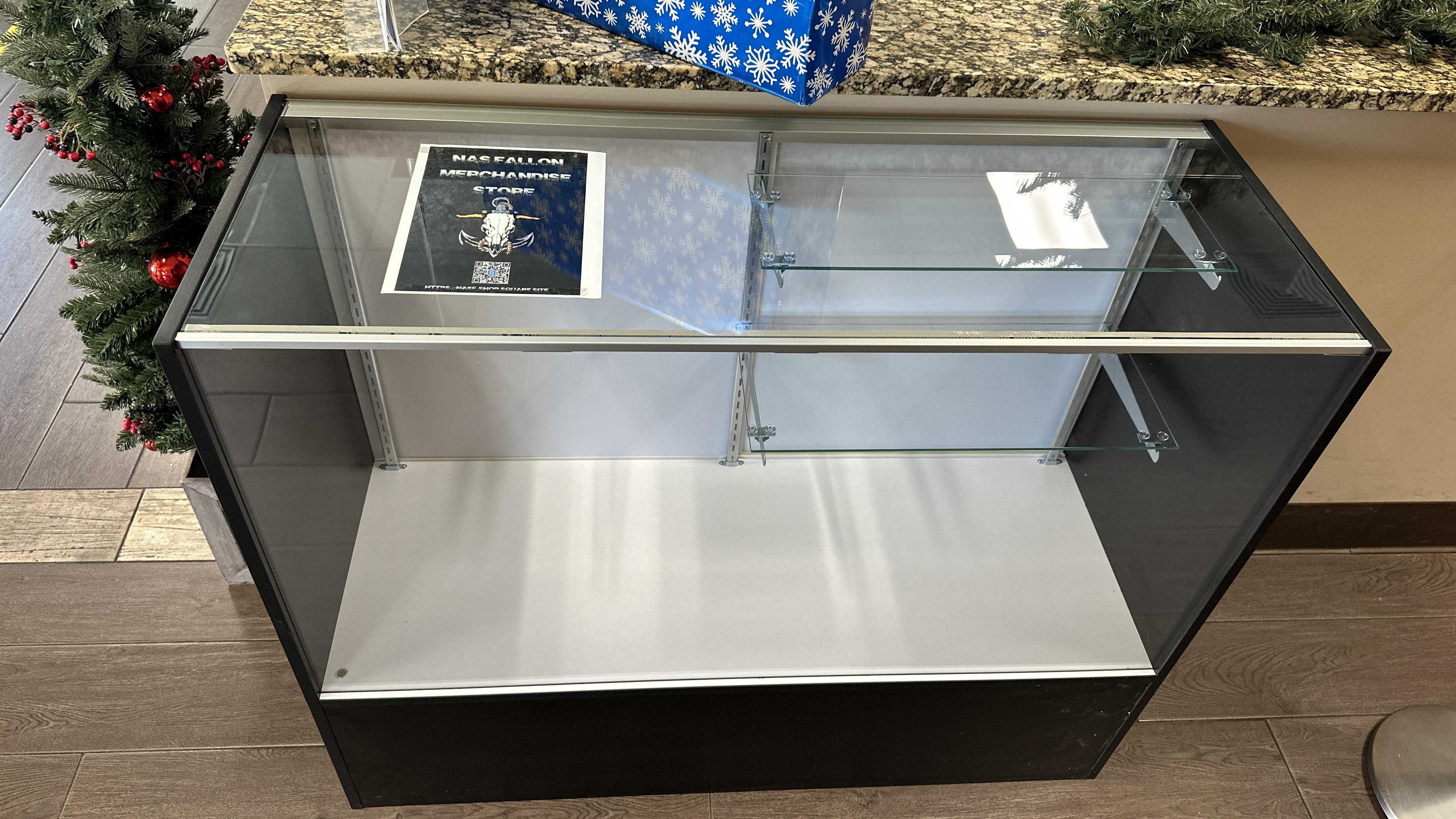 Glass Display Case With Aluminum Frame Full Vision 48 x 38 x20 -  Inch---Unassembled