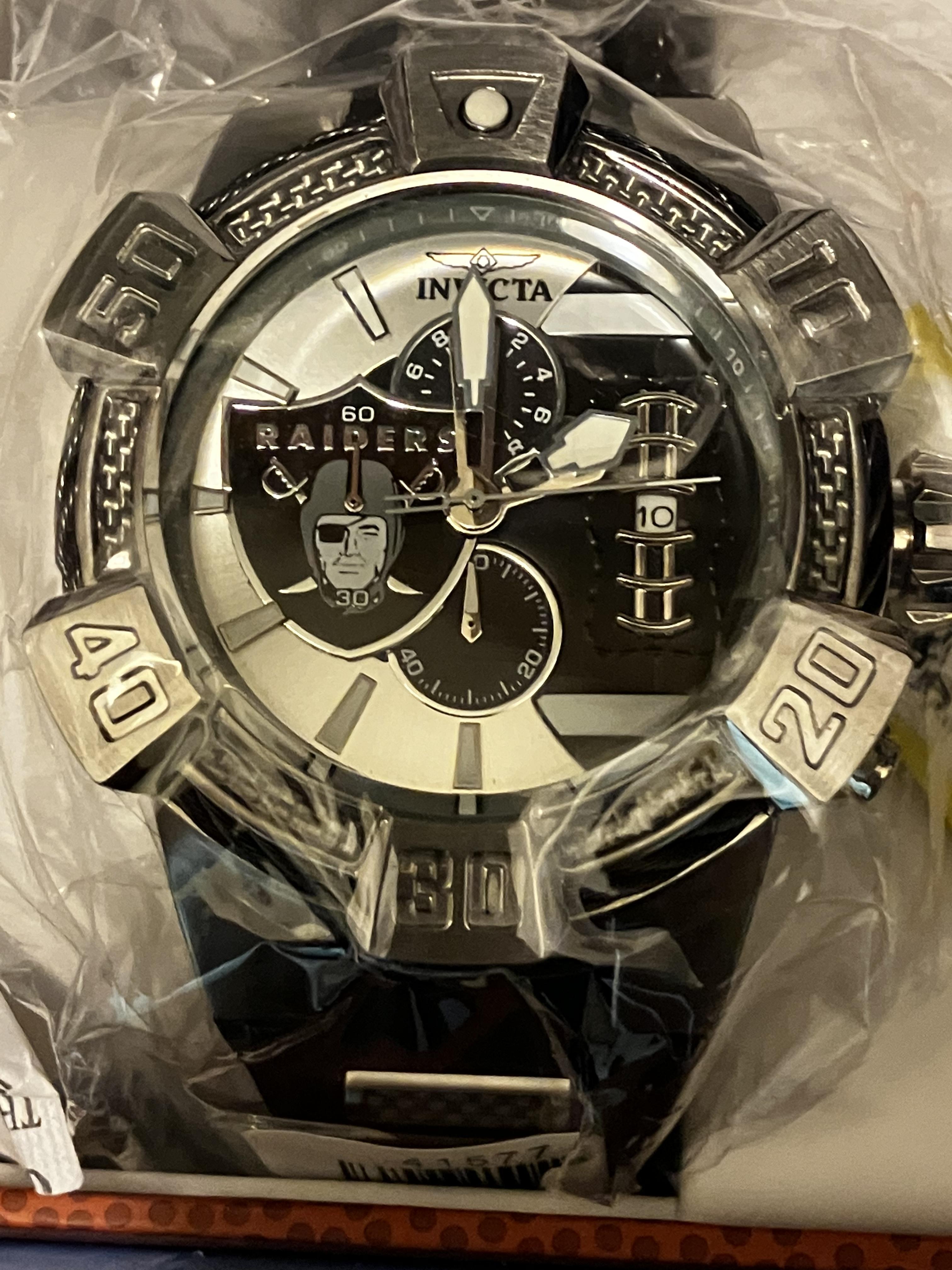 Invicta NFL Las Vegas Raiders Quartz Black Dial Men's Watch 41473