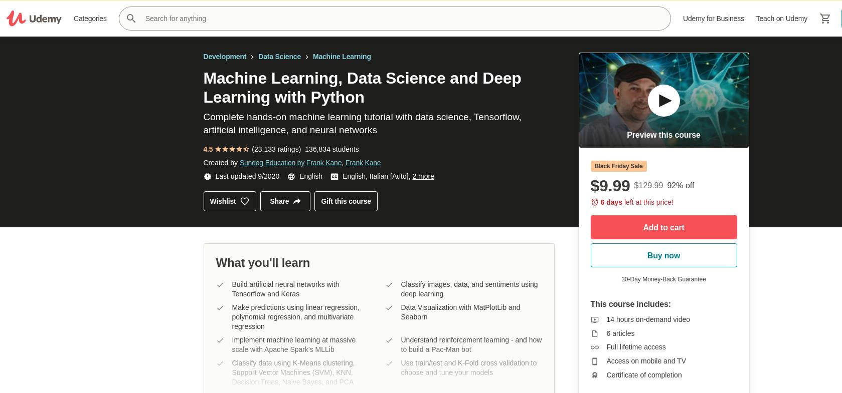 Ciência de dados e aprendizado de máquinas com Python — colocar em prática!, Frank Kane